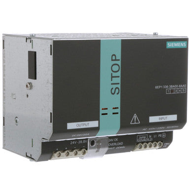 Power Supply; SITOP Modular; 1 PH; In: 100-240 VAC; Out: 24 VDC; Out: 24 VDC; 20A - 6EP13363BA008AA0