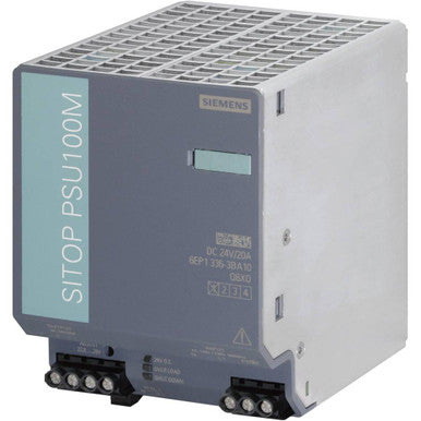 Switched-Mode Power Supply Output current 1: 20 A Input voltage: 85-275 VAC Input voltage, nominal: 100-240 VAC Output voltage 1, nominal: 24 VDC Outputs: 1 Phases: 1 Efficiency: 86 % - 6EP13363BA10