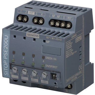 Power Supply Selectivity Module, 3A 24VDC 4-CH, Sitop PSE2000U Series - 6EP19612BA61