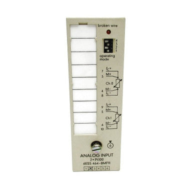SIMATIC S5, Analog input 464 Isolated for S5-90U/-95U/-100U, ET 100U, ET 200U 2 inputs +-500mV; Pt100 Product family Not - 6ES5464-8MF11