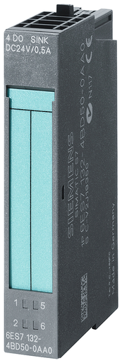 Siemens Simatic Dp, 5 Electronic Modules For Et 200S, 4 Do Standard 24 V DC/0.5 A, Pack Of 5 - 6ES7132-4BD02-0AA0