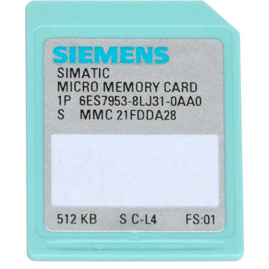Siemens 6ES7 953-8LJ31-0AA0 Simatic S7-300 Mico Memory Card 512KB - 6ES79538LJ310AA0