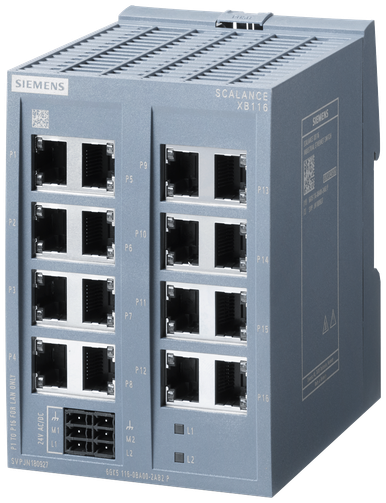 SCALANCE XB116 unmanaged IE switch 16x 10/100 Mbit/s RJ45 ports - 6GK51160BA002AB2