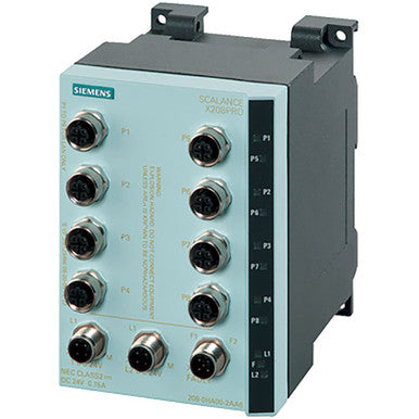Ethernet Switch, Managed, 8 Port 10/100MBPS M12, 24 VDC, 6GK Series - 6GK52080HA102AA6