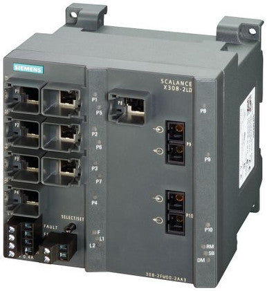 SCALANCE X308-2LD, MANAGED PLUS IE SWITCH, 2X 1000 MBIT/S SM SC, 1X 10/100/1000 MBIT/S, 7X 1 - 6GK5308-2FM10-2AA3