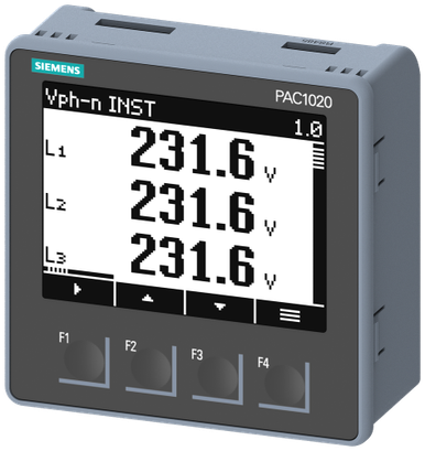 . V = 100 / Operating Voltage Max. V = 250 / Number of Phases = 3 / Mounting Type = Panel Mount / Interface Type = MODBUS RTU / Display Type = LCD - 7KM10200BA011DA0