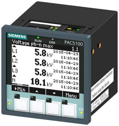 SENTRON, measuring device, 7KM PAC5100, LCD, L-L: 690 V, L-N: 400 V, 10 A, 3-phase, Modbus TCP, apparent/active/ reactive energy / cos phi, harmonics - 7KM52126BA001EA2