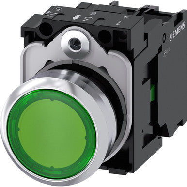 Siemens Industry Inc Illuminated Pushbutton Green - A6X30143457