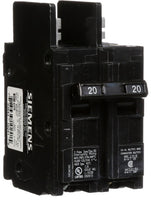 Miniature Circuit Breaker, BQ Series, 20A, 2 Pole, 120/240V AC, 10kA at 120/240V AC - BQ2B020