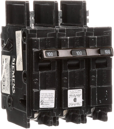 Miniature Circuit Breaker, BQH Series, 100A, 3 Pole, 240V AC, 22kA at 240V AC - BQ3B100H