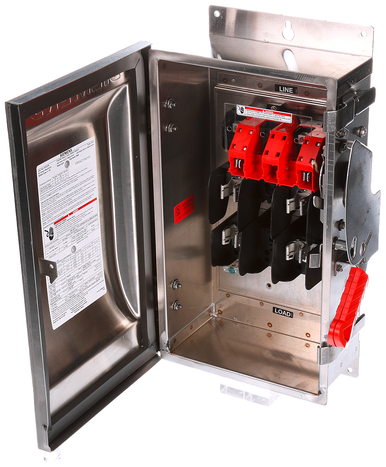 Siemens (Furnas), HF364S, Fusible Safety Switch, NEMA 4X Enclosure, 3 Pole, 480V, 200 Amps, Type H Fuse - HF364S