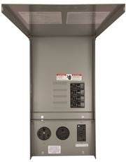 Temporary GFCI Outlet Panel, 125 A,120/240V AC, 1 Phase, NEMA 3R, 4 Outlets, Surface Mount, Gray - TL137US