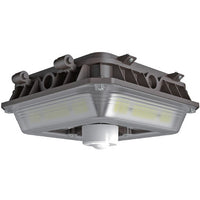 LED Wide Beam Canopy Light - Multi Watt Selectable 40/32/24/16W - 6200 Max Lumens - 120-277V - Color Temperature Selectable 30K/40K/50K - With PIR Motion Sensor - Bronze Finish