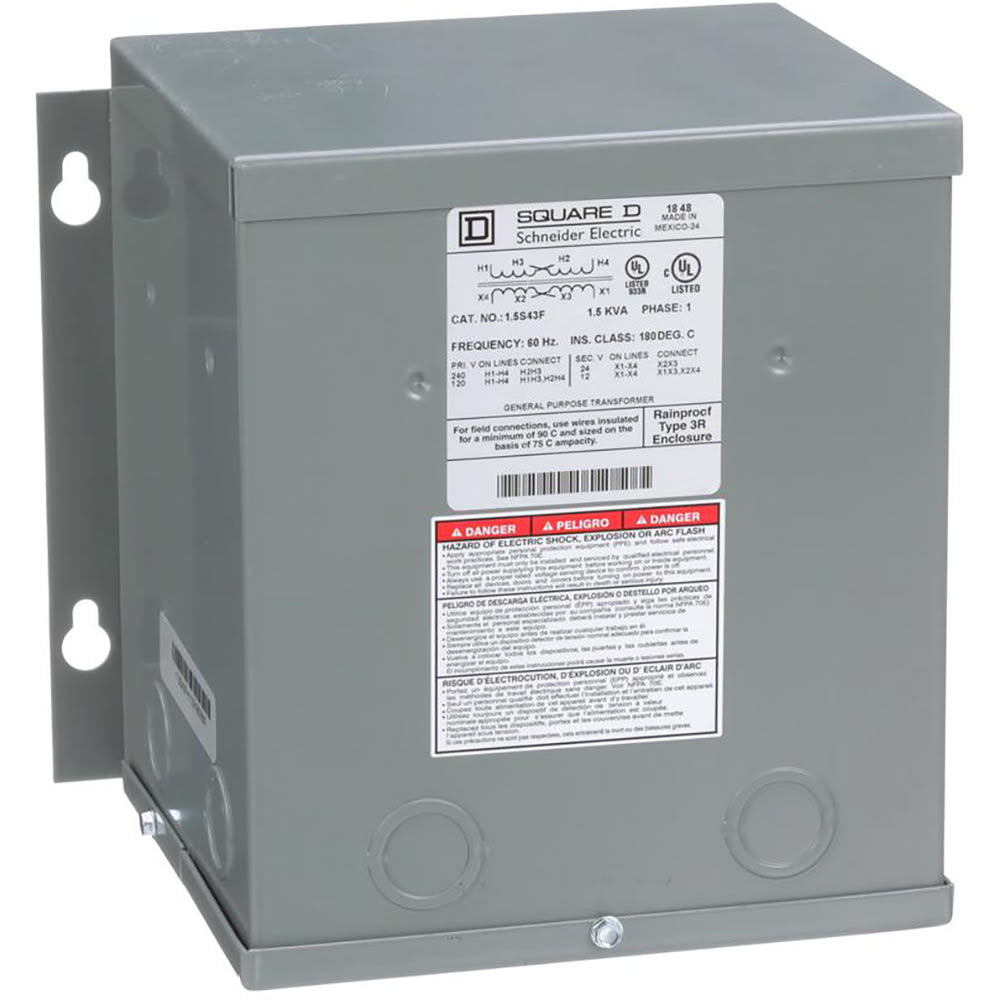 Transformer, Buck Boost, 1.5KVA, 1 Phase, 120X240V Primary, 12/24V Secondary - 1.5S43F