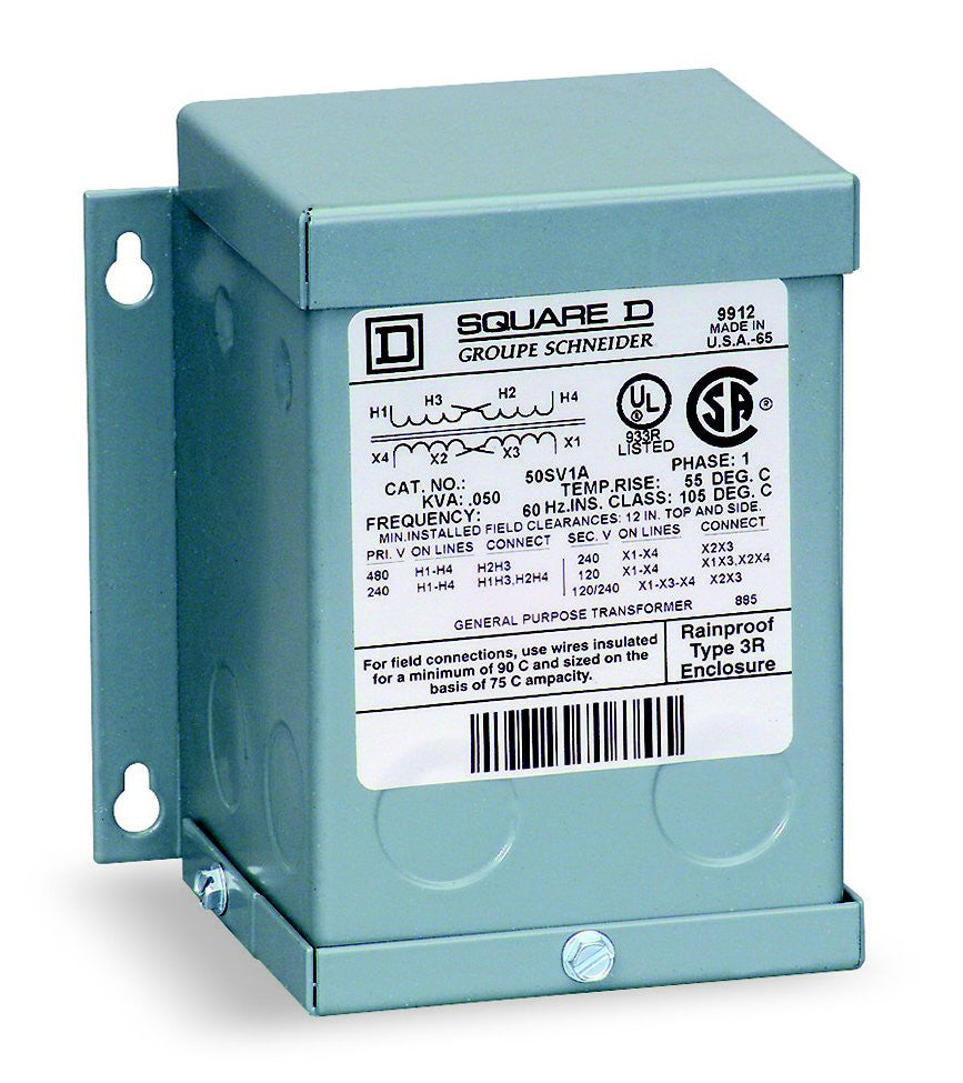 Transformer Dry 1PH 1KVA 120X240V-12/24V; Transformer Dry 1PH 1KVA 120X240V-12/24V - 1S43F