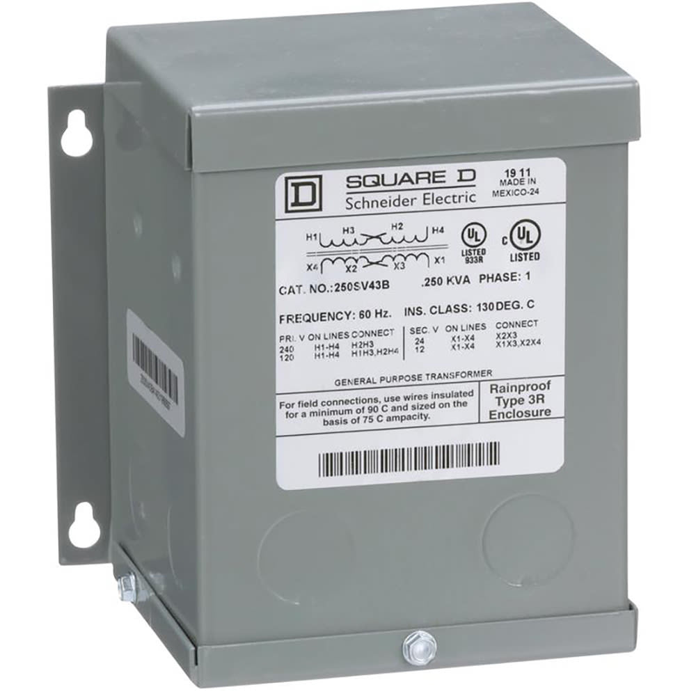 Transformer, Buck Boost, 0.25KVA, 1 Phase, 120X240V Primary, 12/24V Secondary - 250SV43B