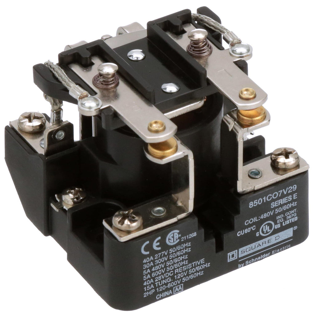Power Relay; 6 Pin; 480 VAC; DPST-NO; PanelMount; 5A; 600 VAC; Screw; 8501C Series - 8501CO7V29