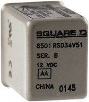 Power Relay; 14 Pin; 12 VDC; 4PDT; Socket Mount; 5A; 240 VAC; QC Tabs; Hermetic; 8501R - 8501RSD34V51