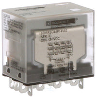 Power Relay; 14 Pin; 24 VDC; 4PDT; Socket Mount; 15A; 250 VAC; QC Tabs; LED; 8501R Series - 8501RSD44P14V53