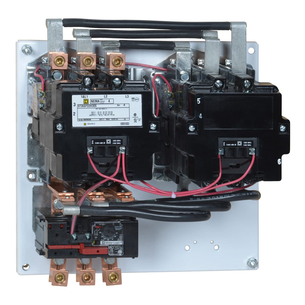 NEMA Magnetic Motor Starter, Reversing, 1NO, 120V AC, 3 P, Screw Clamp - 8736SFO3V02H30S