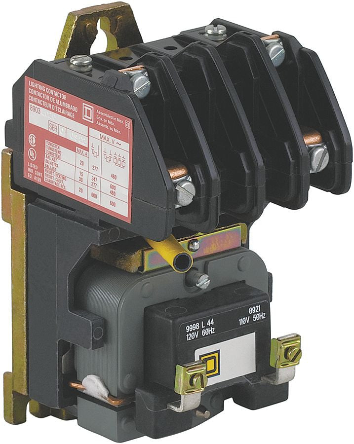 8903L Electrically Held Lighting Contactor, 2 P, 2 Nc, 30 A, 600 V, 277 V 60 Hz - 8903LO20V04