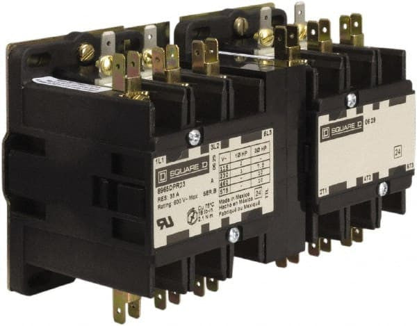Reversing Hoist Contactor, 30 A, 4P, 110/120 VAC 50/60 Hz Coil, Open Style - 8965DPR34V02