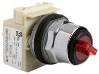 Selector Switch Head, Metal, Standard Handle, Red, 30MM, 2 Positions, Stay Put - 9001K11J1R