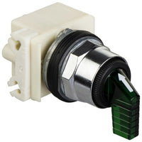 Illuminated Selector Switch, Harmony 9001K, Metal, Standard Handle, Green, 30MM - 9001K11J38GH13