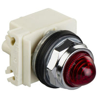 Pilot light, Harmony 9001K, metal, polycarbonate, domed, red, 30mm, LED red, 220.240V - 9001KP7LRR9