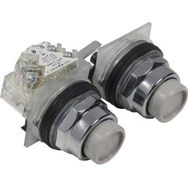 Switch Push Button N.O./N.C. DPST Round Button 10A 600VAC 600VDC Maintained Contact Screw Clamp Panel Mount - 9001KR11UH1