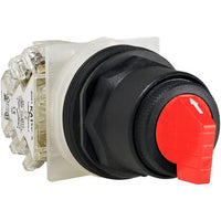 Illuminated Selector Switch, Harmony 9001SK, Plastic, Standard Handle, Red, 30M - 9001SK43J35RH2