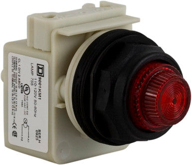 Indicator, Pilot Light, Transformer, 1.18 In (30mm), Incandescent, Round, Fresnel, Red - 9001SKP1R31