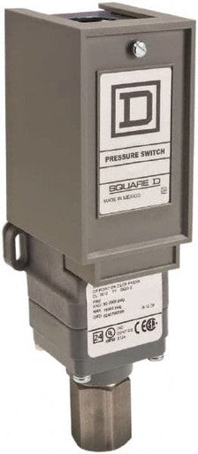 Pressure Switch, (1) Port, 1/4-18 in FNPT, SPDT, 20 to 1000 psi, Standard Action - 9012GQG1