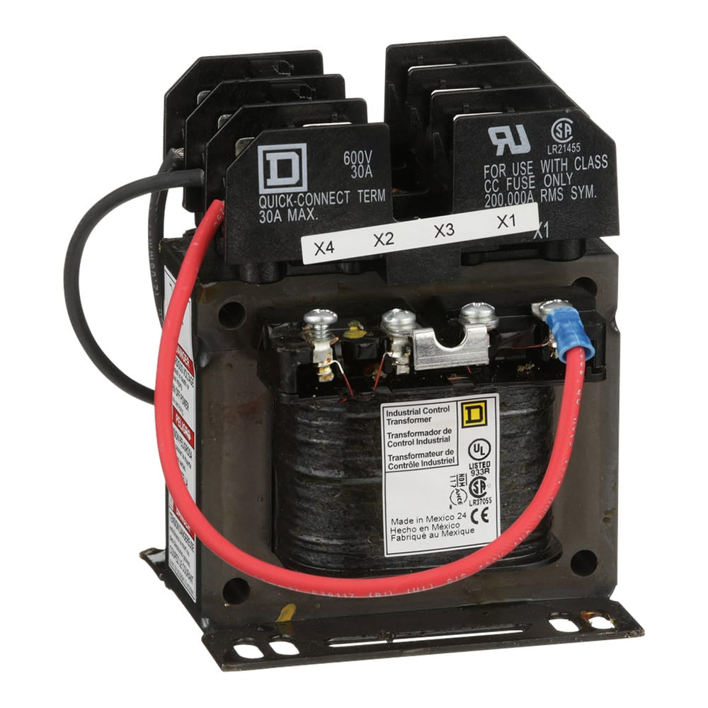 Control Transformer, 100 VA, Not Rated, 110/220V AC, 120/240V AC, 115/230V AC - 9070TF100D31