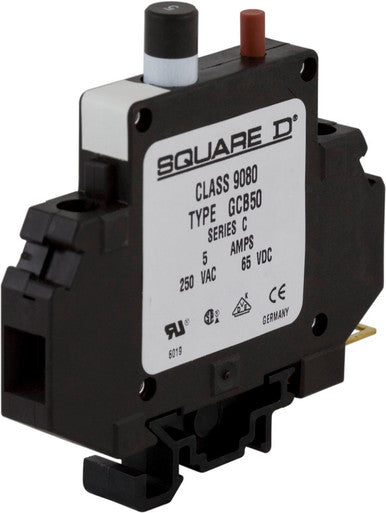 Thermal-Magnetic Overcurrent Circuit Protector Track Mount 250VAC/65VDC 5.0AMP - 9080GCB50