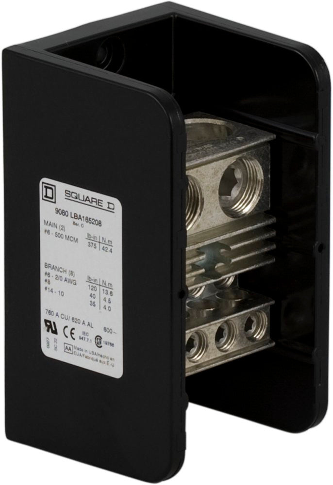 Power Distribution Block, Open, 1 Pole, 760 A Copper, 600 V AC/DC, Surface Mount - 9080LBA165208