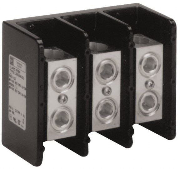Power Distribution Block, Open, 3 Pole, 420 A Copper, 600 V AC/DC, Surface Mount - 9080LBA364101