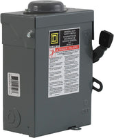 Safety Switch, General Duty, Fusible, 30A, 3 Pole, 7.5HP, 240VAC, Nema 3R, D3 Series - D321NRB