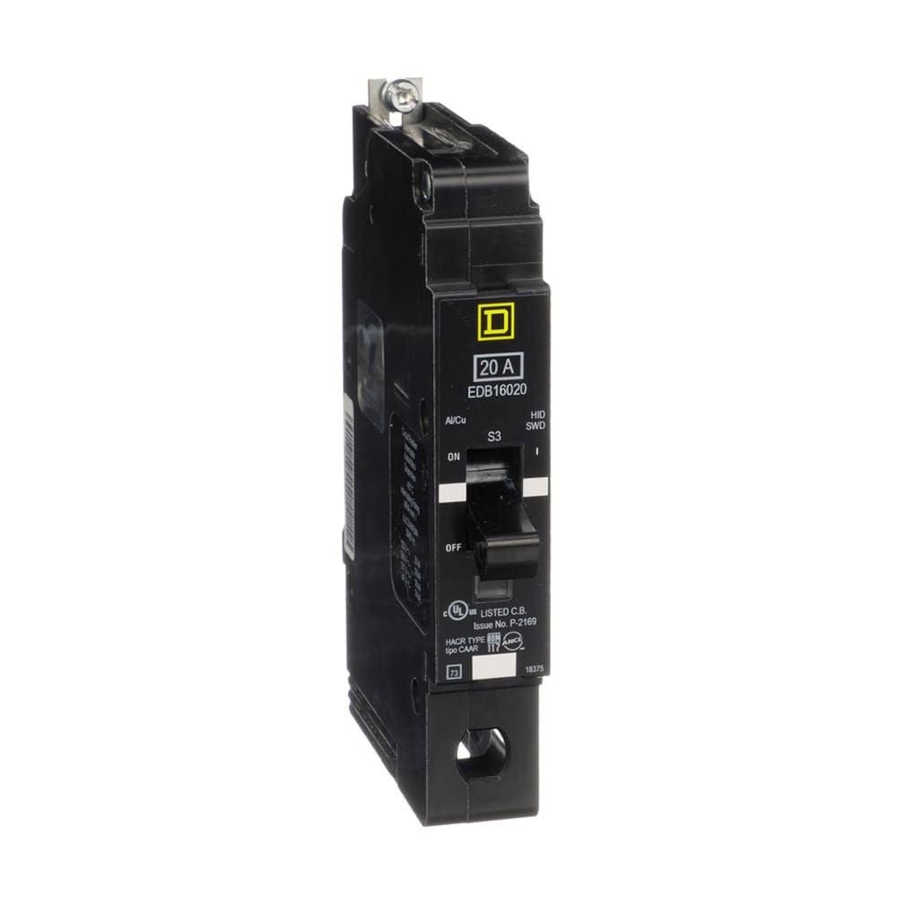 Miniature Circuit Breaker, E FRAME Series, 20A, 1 Pole, 600V AC, 25kA at 120V AC - EDB16020