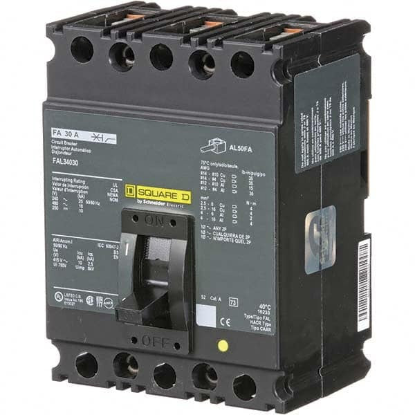 Molded Case Circuit Breakers 3 Pole 30A Thermal Magnetic F-frame Series - FAL34030