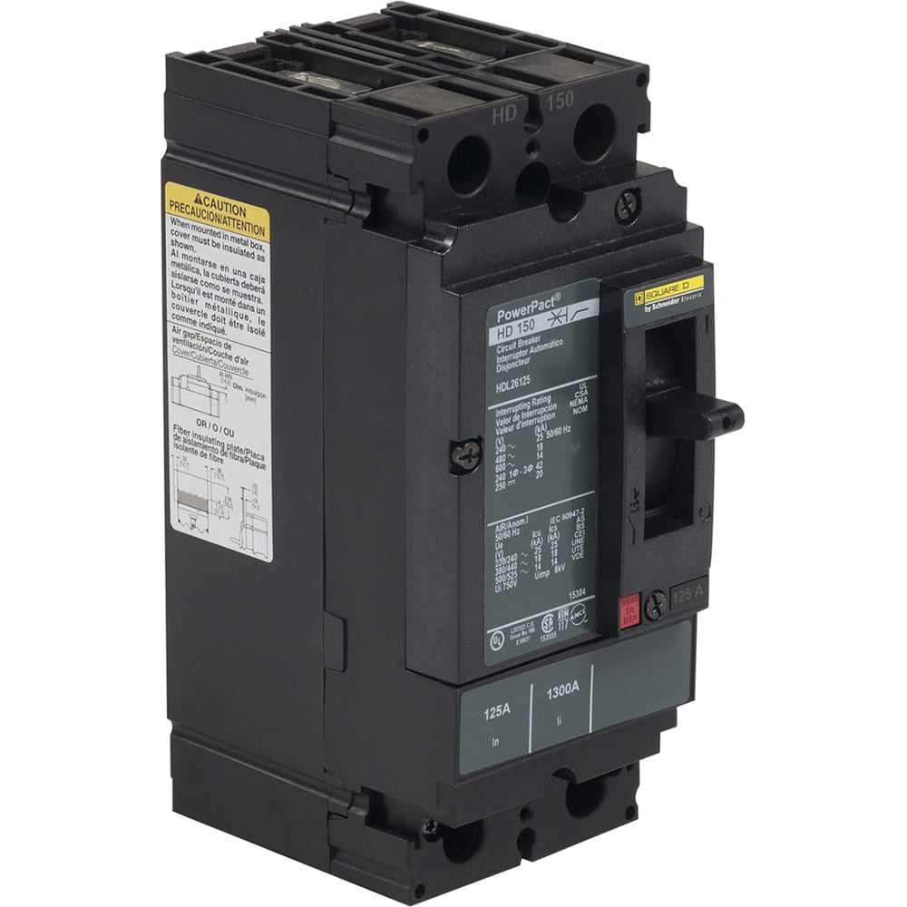Molded Case Circuit Breaker, POWERPACT H Series, 70A, 2 Pole, 600V AC, 65kA at 240V AC - HGL26070