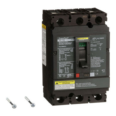 Molded Case Circuit Breaker, POWERPACT H Series, 150A, 3 Pole, 600V AC, 65kA at 240V AC - HGL36000S15