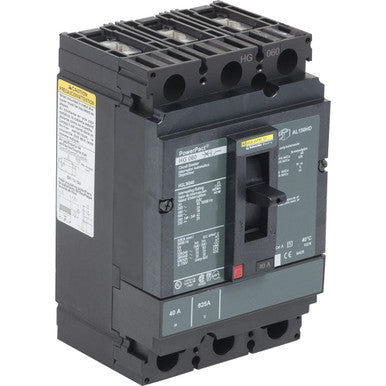 Molded Case Circuit Breaker, POWERPACT H Series, 40A, 3 Pole, 600V AC, 65kA at 240V AC - HGL36040
