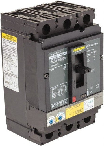 Molded Case Circuit Breaker, POWERPACT H Series, 150A, 3 Pole, 600V AC, 100kA at 240VAC - HJL36150M74