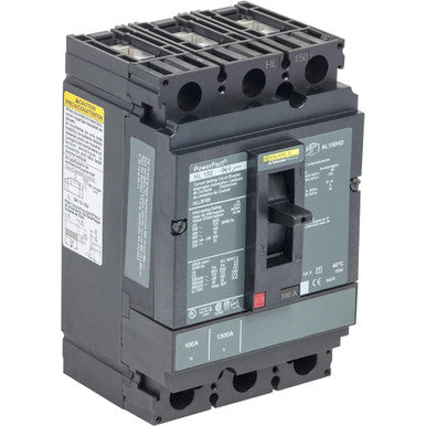 Molded Case Circuit Breaker, POWERPACT H Series, 45A, 3 Pole, 600V AC, 125kA at 240V AC - HLL36045