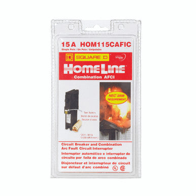Miniature Circuit Breaker, HOM Series, 15A, 1 Pole, 120V AC, 10kA - HOM115CAFIC