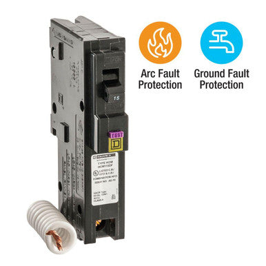 Miniature Circuit Breaker, HOM Series, 15A, 1 Pole, 120V AC, 10kA - HOM115DFC