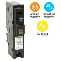 Homeline 20A Single-Pole CAFCI Plug-On Neutral Dual Function Circuit Breaker - HOM120PDFC