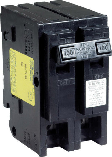 Miniature Circuit Breaker, HOM Series, 100A, 2 Pole, 120/240V AC, 10kA - HOM2100CP