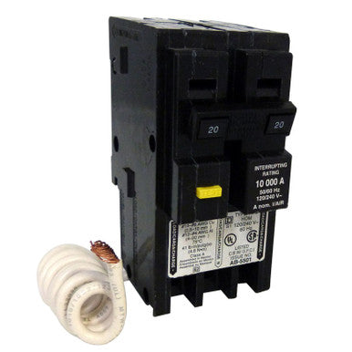 Miniature Circuit Breaker, HOMELINE Series, 20A, 2 Pole, 240V AC, 10kA at 240V AC, B Curve - HOM220EPD
